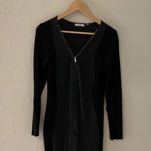 Dex zipper down black and grey dress